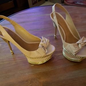 Bebe Platform Leather Sandals